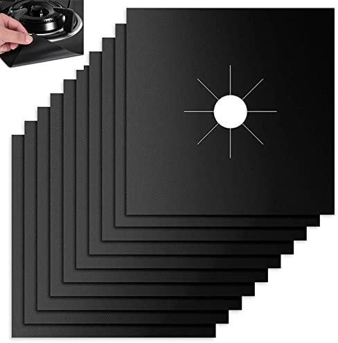 10 Pièces Protection Plaque Cuisson Gaz Réutilisable Couvre de à Anti Chaleur Tapis Cuisinière Antifouling Nettoyer Housse 27x27cm