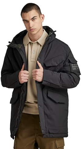 G-STAR RAW Herren Vodan Padded Hooded Parka, Schwarz (dk black D22713-D419-6484), XS