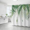 Nchdewui Duschvorhang 180x200 cm Wasserdicht Waschbar Badvorhang, Grün Blätter Blumen Waschbar Polyester Badevorhänge mit 12 Duschvorhängeringen für Badezimmer, Badewanne