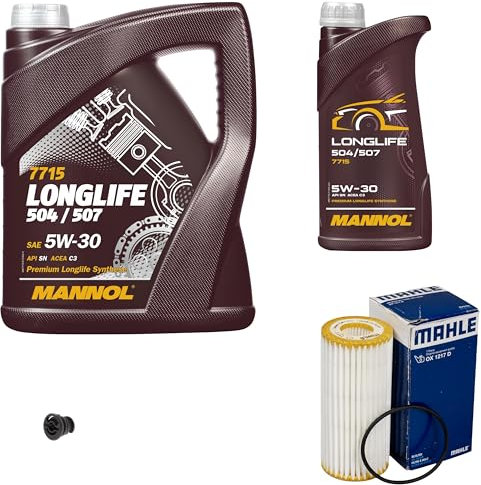 Inspektionspaket Wartungspaket Filterset mit 6 L Motoröl Longlife 5W-30, Ölfilter, Verschlussschraube