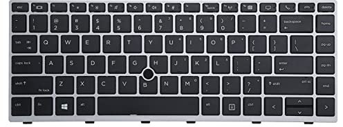 HOOLRZI Teclado para laptop EliteBook 840 G5 846 G5 745 G5 G5 Teclado de laptop con diseño de EE. UU., teclado de computadora portátil sin apuntar 840 G5 846 G5 745 G5 para EliteBook 840 G5 846 G5 745