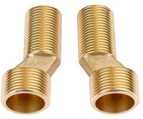 Duscharmatur Adapter S-Anschluss Versetzt Um 40 Mm Für Wandarmaturen 2-er Set Badewannen-Wasserhahn-Adapter, Verstellbarer Schwenkarm, 3/4 Zoll, 1/2 Zoll, Massives Messing (135mm~165mm Installation)