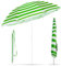 Crystals 1.7m Garden Parasol Outdoor Tilt Umbrella, Parasol UV Canopy Patio Sun Shade Umbrella for Garden (Green)
