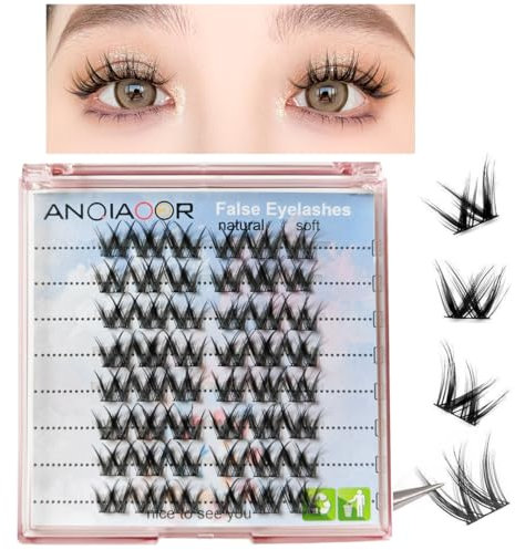 Lot de 8 paires de cils de manga - Faux cils - Aspect naturel - Faux cils 3D naturels - Oeil de chat - Oeil de chat hybride - Volume