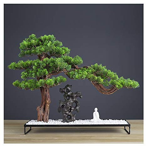 FGDIUCVN Künstlicher Bonsai-Baum, künstlicher Bonsai, Wacholderbaum, Steingartenpflanze, Bonsai, künstliche Zimmerpflanzen für Zuhause, Büro, Innenbereich, Schaufensterdekor, SIM