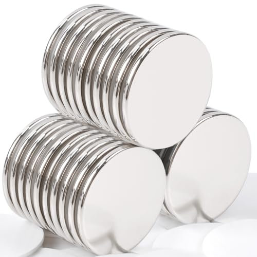 MIN CI 30x2mm Magnete Stark Groß, 30Stück Neodym Magnet Selbstklebend Stark Magneten für Magnettafel Kühlschrank Starke Magnete Rund Klein Flach Klebe Magnet