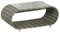 Dehner Lounge Tisch Avani, Beistelltisch mit Glasplatte, 107 x 53 x 46 cm, Kunststoffgeflecht/Aluminium, grau