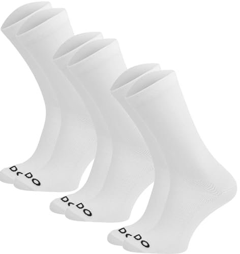 TODO Fahrradsocken Herren und Damen. Atmungsaktive Rennrad Socken Herren. Radsocken (3x Rennrad Socken Weiß 39-42)