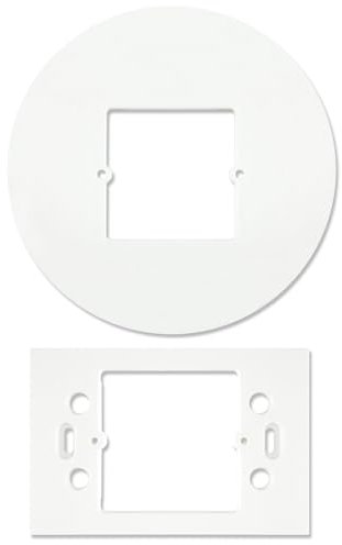 Adattatore universale scatola placca da 503 a 502, placca adattatore riduttore da 503 a 502 in plastica. Supporto adattatore cassetta per termostati o altro (Mod 3 Tondo Bianco)
