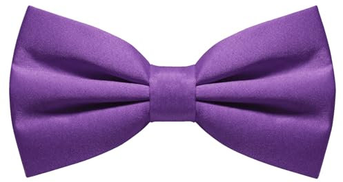 JEMYGINS Papillon da uomo disponibile in tinta unita, Viola luminoso, M