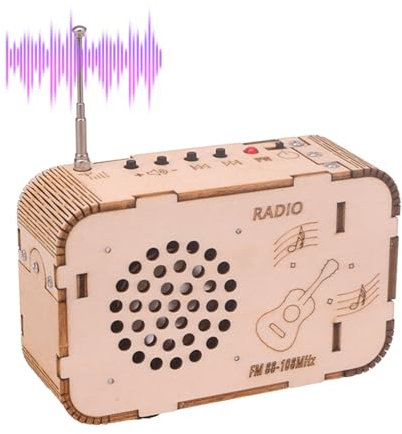 Radio Kit, Holz FM Radio Elektronisches Lernset, Tragbares Make-A-Radio Kit, Radio Elektronisches Kit, Elektronisches Lernen Radio Kit, Radio Projekt für Teenager, Bauen Sie Ihr eigenes Radio Kit, FM