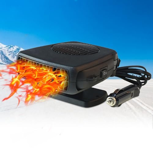 KBIBCK Autoheizung 12V, Auto Heizung, Anti Beschlag Auto Heizung Windschutzscheibe Defroster, Heizlüfter Auto Drehbasis Heizung mit Plug in Zigarettenanzünder Defroster für KFZ Wohnmobil LKW Wohnwagen