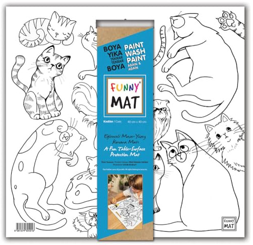 Akademi Çocuk Funny Mat White 40X40Cm - Katzen