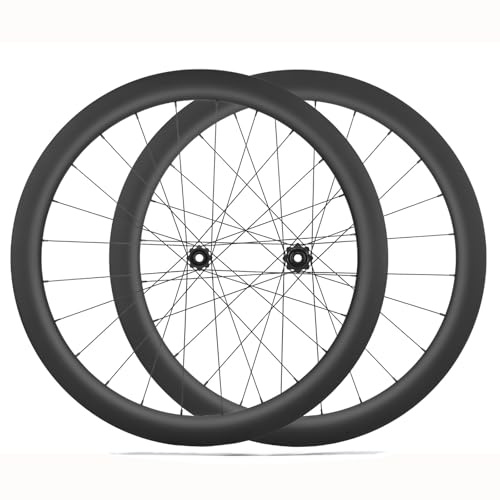 Carbonfaser Rennrad Laufradsatz 28/32/35/38/42/45/50/55/65 Mm 700C Rennrad-Laufräder Steckachse Center Lock Scheibenbremse 24H-Unterstützung 8/9/10/11/12 Geschwindigkeit