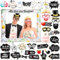 HOWAF 34 Stücke Deutsche Sprüche Fotobox Accessoires Hochzeit Foto Requisiten Hochzeit Fotobox Requisiten und Hochzeit Photo Booth Brautpaar Aufblasbarer Fotorahmen für Hochzeit JGA Partydeko