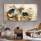LIMAIDUO Peinture sur toile Art rétro Or Vert Rose Fleurs Affiches et impressions Feuilles dorées Art mural Salon Chambre Décor 50x100cm Sans cadre