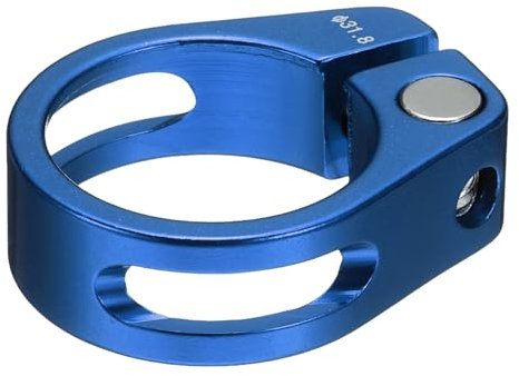QUARKZMAN Abrazadera de tija de sillín de bicicleta de aleación de aluminio de 31,8 mm con tornillo hexagonal M4 para bicicleta de 27,2 a 28,6 mm, color azul