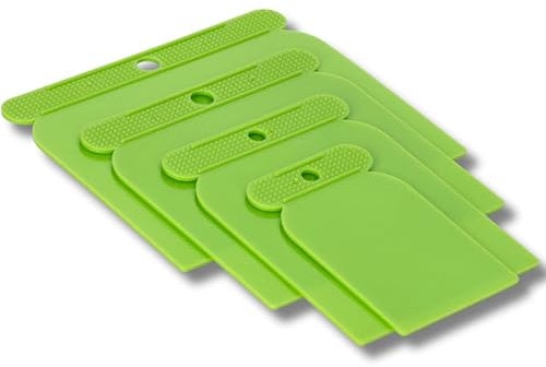 ToolSpace Set von Japanspachteln - 4 Stück - 45/75/100/125 mm - Kunststoffspachteln zum Fugen, Glätten, Verteilen von Massen, Hergestellt aus strapazierfähigem und flexiblem Kunststoff, Guter Griff