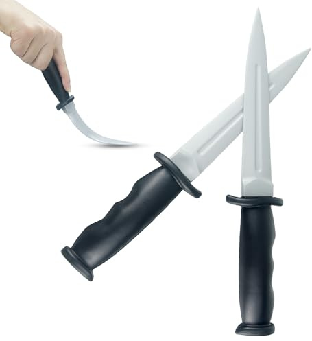 NORXUAZE 9.8 Inch Realistic Rubber Training Knife - Safe Dagger Prop for Martial Arts, Cosplay & Stage Combat | Flexible Fake Knife for Costumes, Play Fighting & Tactical Practice