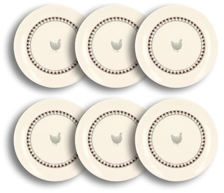 NOVASTYL - Lot6 assiettes à dessert gallina 19cm en grès - 2614812