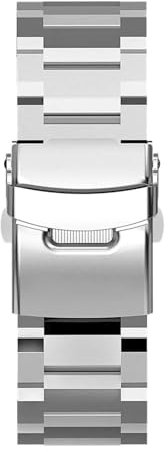 Correa Compatible con Ticwatch Pro 5 Correa De Metal De Acero Inoxidable Compatible con Ticwatch Pro 3 Ultra GPS LTE/GTX/E3 Link Pulsera Accesorios De Correa De Reloj(Silver,TicWatch Pro 3 Ultra)