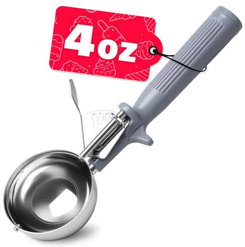 HOMURE H 4 oz Scoop, Large Ice Cream Scoop with Trigger, #8/ Half Cup Scoop