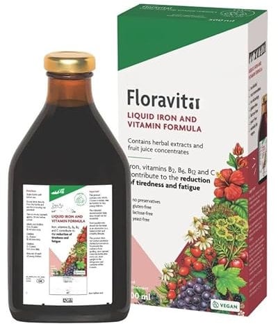 Liquid Iron and Vitamin Formula, No Preservatives, Vitamin B2, B6 and C, Vegan, 500ml