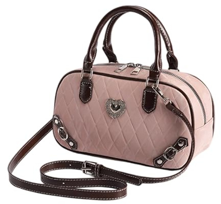 KASFDBMO Moderne Damen-Bowlingtasche aus PU-Leder, stilvolle Crossbody-Tasche mit verstellbarem Riemen, für den täglichen Gebrauch, elegante Umhängetasche aus PU-Leder
