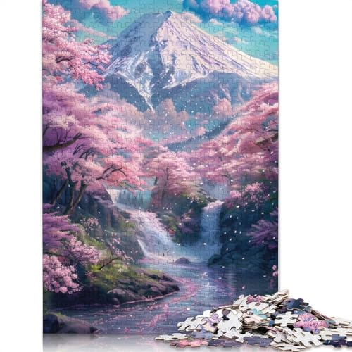 500-teiliges Puzzle „Fuji Mount Sakur“ – EIN wunderschönes Holzpuzzle für Erwachsene. Interessantes Puzzle zur Stressreduzierung Familie und Freunde. 500 Teile (52 x 38 cm).