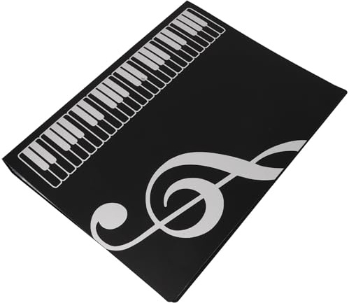 DECHOUS Classeur pour Partitions Musicales A4 en Abs Noir avec 80 Pages, Finition Mate Élégante, Organisateur Polyvalent pour Stockage et Rangement de Partitions de Piano