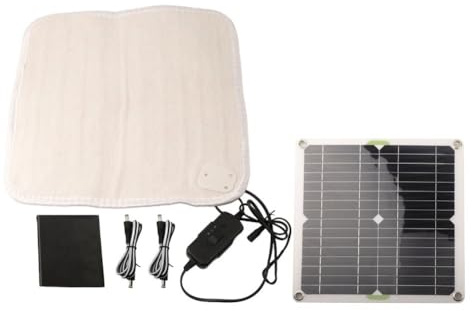 Serenophile Solar-Heizmatte für Haustiere, elektrische Decke mit einstellbarer Temperaturkontrolle, feuchtigkeitsbeständig, warmes Pad für Hunde, Katzen, Schuhe, Winter, Outdoor, Weiß, 42 x 29 x 3 cm