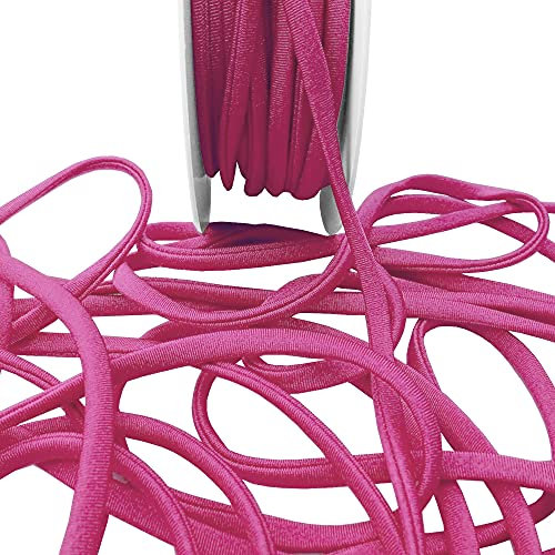 Bright Pink Spaghetti Strap Satin Cord Tubular Satin Strap Flat Trim String Non Stretch Strapping Dresses Swimwear Bikini Lingerie Corset Ties Dresses Top Dressmaking (5mm - Bright Pink - 3 Meters)