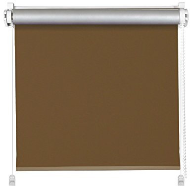 Clever-Kauf-24 Klemmfix Thermo Rollo Schoko braun | ohne Bohren | Verdunkelung | Thermorollo mit Klemmträger (55x150cm (Stoffbreite 51cm))