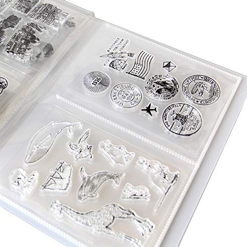 arriettycraft Lagerung für Stempel & Prägeplatten Aufbewahrungstaschen Album 80 Taschen 16x11cm 2 pro Seite Stanzbögen Organizers