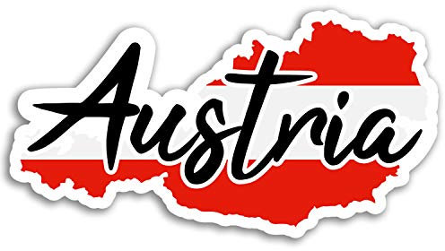 DestinationVinyl 2 x 10 cm Österreich Karte Vinyl Aufkleber - Flaggen-Reise-Aufkleber Laptop Gepäck # 17086 (10 cm breit)