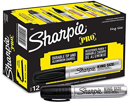 Sharpie 15001 Sharpie Pro King Size Chisel Tip Permanent Markers, 36 Markers