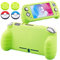 YoRHa Poignée Grip Housse Coque de Protection en Caoutchouc de Silicone Souple Cover Skin (Pomme Verte) x 1 & Thumbsticks x 4 pour Switch Lite [9.2019 Slim Model]