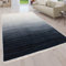 Paco Home Teppich Wohnzimmer Kurzflor Fransen Moderne Streifen Optik Mit Farbverlauf, Grösse:160x230 cm, Farbe:Grau