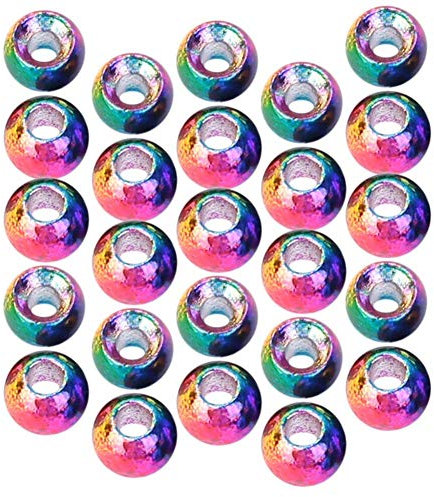 RiToEasysports Tungsten Balls, Pack of 25 Fishing Tungsten Beads,Fly Tying Beads Tungsten Slotted Round Beads Fly Tying Materials (2.4mm) Fishing Supplies
