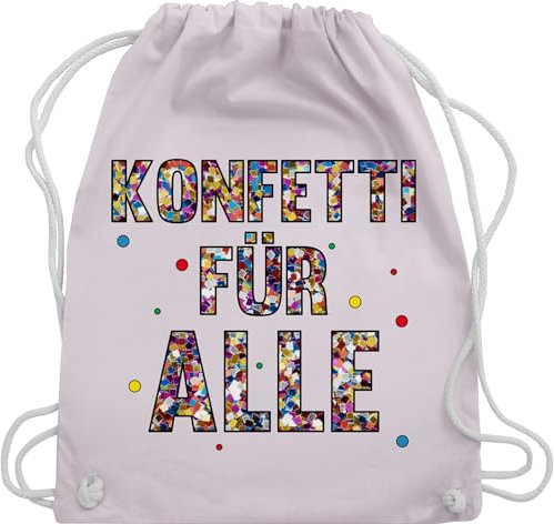 Turnbeutel Rucksack - Karneval & Fasching - Taschen - Konfetti für Alle I - Unisize - Pastell Rosa - beutel köln karnevalsbeutel faschings karnevalsmotiv stoffbeutel kamelle tasche karnevalstasche