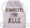 Turnbeutel Rucksack - Karneval & Fasching - Taschen - Konfetti für Alle I - Unisize - Pastell Rosa - beutel köln karnevalsbeutel faschings karnevalsmotiv stoffbeutel kamelle tasche karnevalstasche