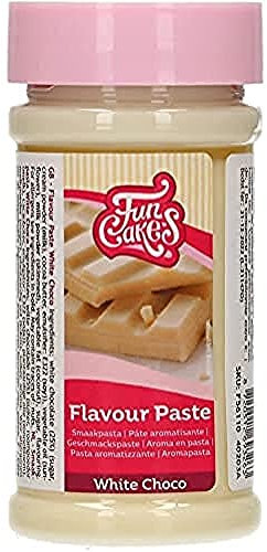 FunCakes Geschmackpaste Weiße Schoko: Lebensmittelaroma, großartiger Geschmack, perfekt zum Dekorieren von Kuchen, geeignet für Teig und Füllungen. 100 g.