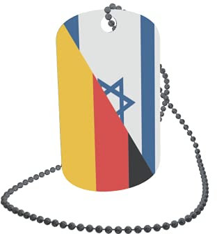 U24 Dog Tag Erkennungsmarke ID Tag an Kette Flagge Israel-Deutschland Alu 30 x 50 mm