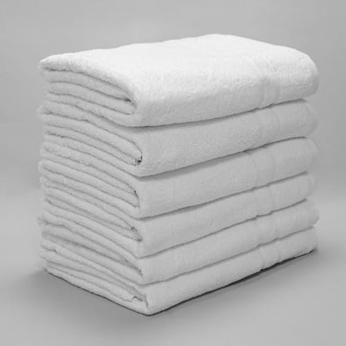 Burrito Blanco | Toallas Hostelería Lisas STOX10 Blanco | Toallas 100x150 cm (+ Medidas Disponibles) | Rizo algodón 100% 480 gr/m² | Toalla sábana, Grande de baño | Toallas Blancas