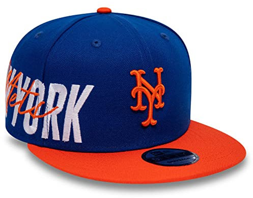 New Era New York Mets Sidefont Blue/Orange 9Fifty Snapback Cap - One-Size