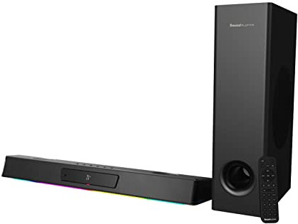 CREATIVE Sound Blaster Katana V2X 5.1-Mehrkanal-Gaming-Soundbar mit kompaktem Subwoofer, 180 W Spitzenleistung, dreifach verstärktem 5-Treiber-Design, Super X-Fi-Technologie und RGB-Beleuchtung