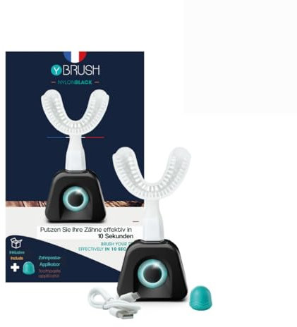 Y-Brush - Elektrische Zahnbürste - Y-Bürste - 3 Monate Laufzeit - NylonBlack-Paket für Erwachsene