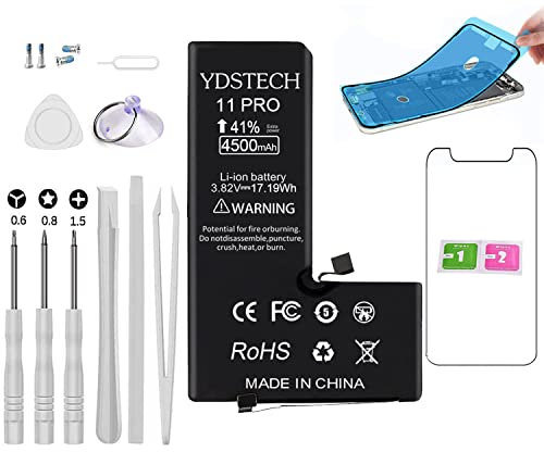 Kompatibel Mit iPhone 11 PRO Akku A2160, A2217, A2215 Accu Ersatz Mit Super Hoher Kapazität 4500mah Reparaturset Werkzeugset Kit Ersatzakku Öffnungs Werkzeug Mit Schutzfolie Klebestreifen Klebepad