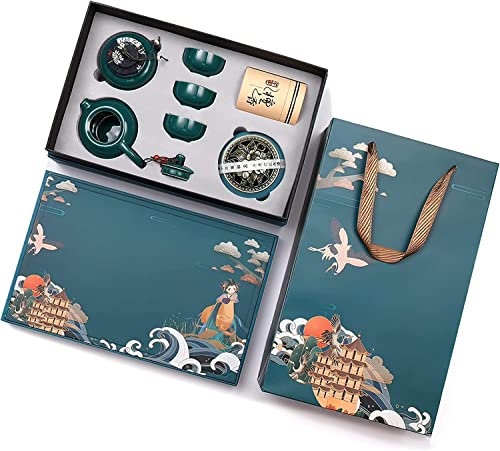 Juego de té tradicional chino, juego de té de cerámica, juego de té de kung fu, regalo de cerámica del juego de té, juego de té chino retro