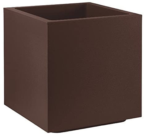 Ve.ca Vaso fioriera QUADRATO CUBO MATHERIA in plastica CON RUOTE 50CM VECA COLORE BRONZO AMDGarden